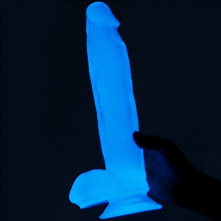 Dildo Clasic Fosforescent Lumino Play, Alb, 25 Cm 2