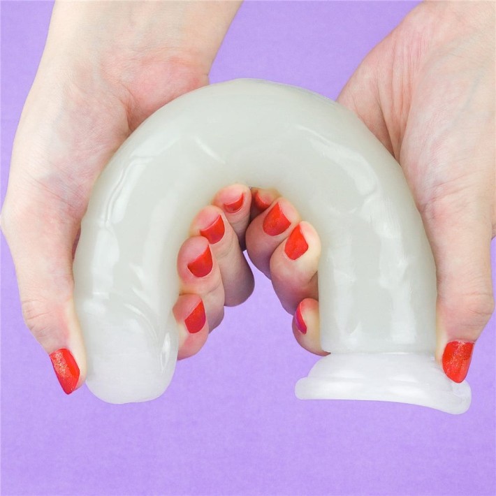  Dildo Clasic Fosforescent Lumino Play, Alb, 20 Cm 8