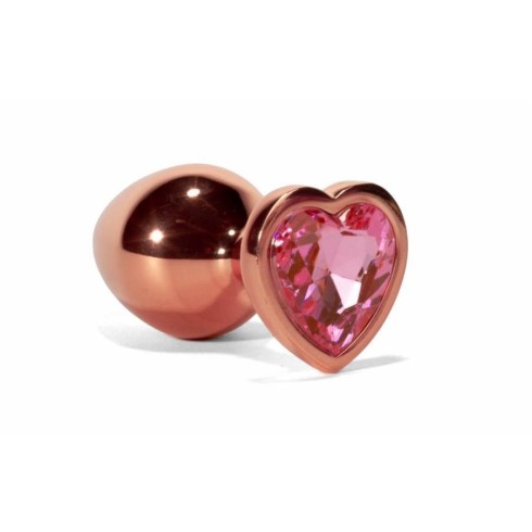 heart, Dop Anal Cu Bijuterie Secret Shine Metal S, Auriu + Roz, 7 Cm, pasiune.ro