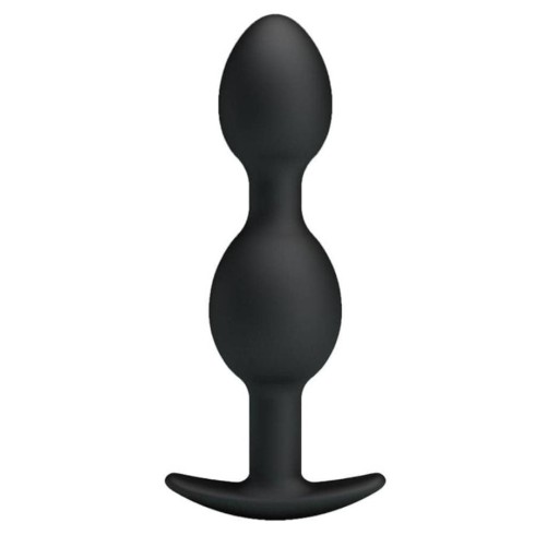 silicone, Dop Anal Heavy Balls Silicone Butt Plug 3, Negru, 10.5 Cm, pasiune.ro