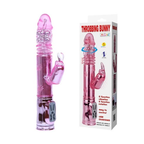 Vibrator Throbbing Bunny, Roz, 13 Cm
