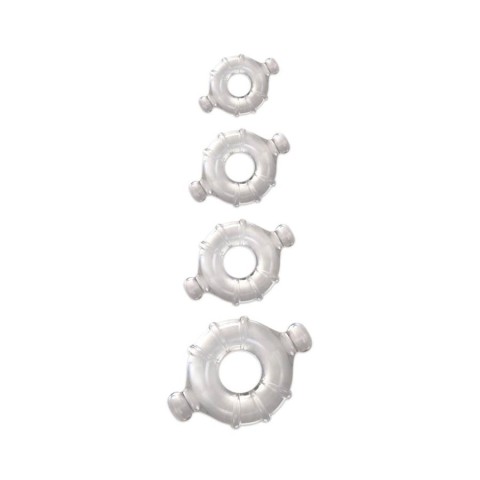 NS Toys, Set 4 Inele Penis Renegade Vitality Rings, Transparent, pasiune.ro