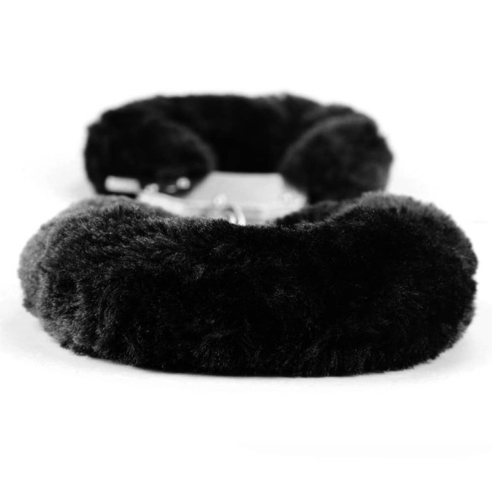 Fetish Pleasure Fluffy Hand Cuffs Black 3