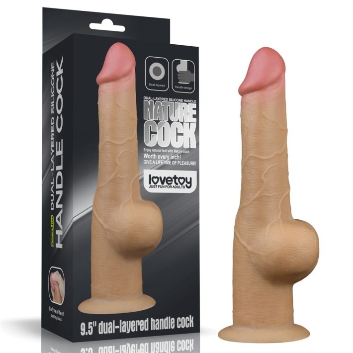 Dildo Realistic Cu Ventuza Handle Cock, Natural, 25 Cm 10