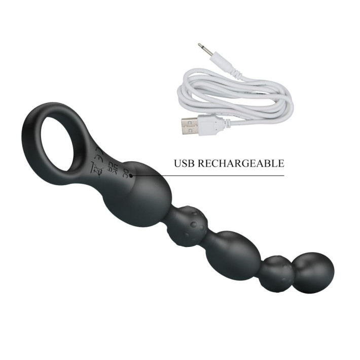Bile Anale Cu Vibratii Van, Negru, 24 Cm 5