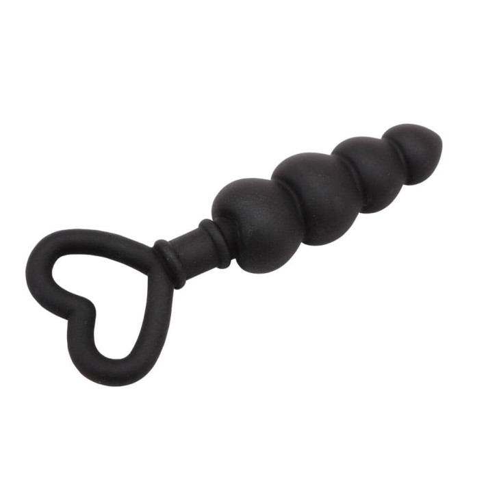 Dop Anal Beaded Luv Probe, Negru, 15.5 Cm 4
