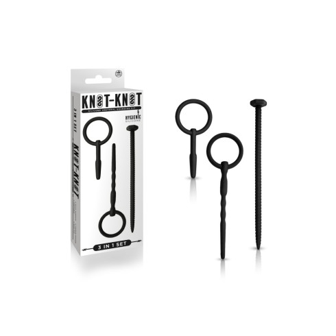 silicone, Set Dilatatoare Uretrale Knot-knot Silicone Urethral Sounding Kit I, Negru, pasiune.ro