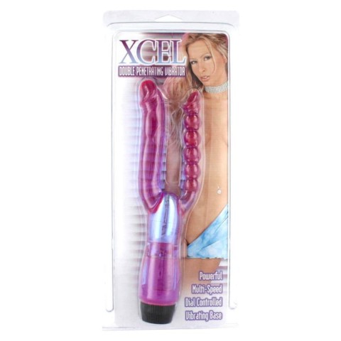 Vibratoare Duble, Vibrator Dublu Xcel Double Penetrating, Rosu, pasiune.ro