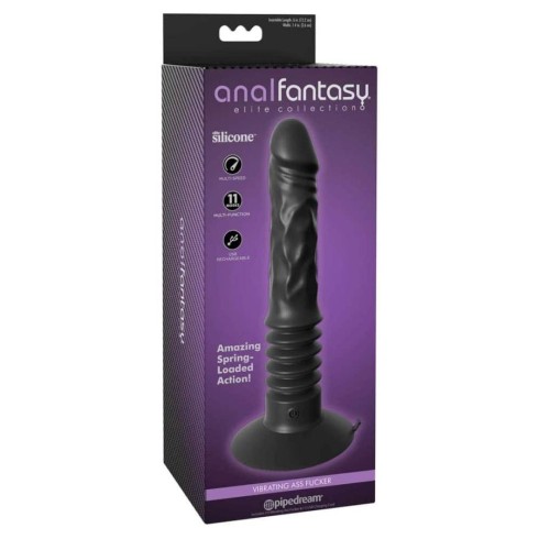 vibrator, Vibrator Anal Vibrating Ass Fucker, Negru, 30 Cm, pasiune.ro