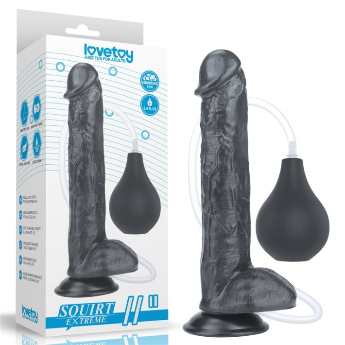 Dildo Clasic Cu Functie Ejaculare Squirting Extreme, Negru, 28 Cm 8