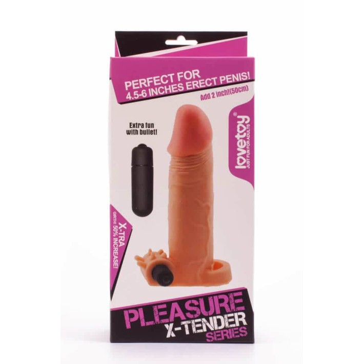 Extensie/manson Penis Cu Vibratii Pleasure X-tender, Natural, +5 Cm 5