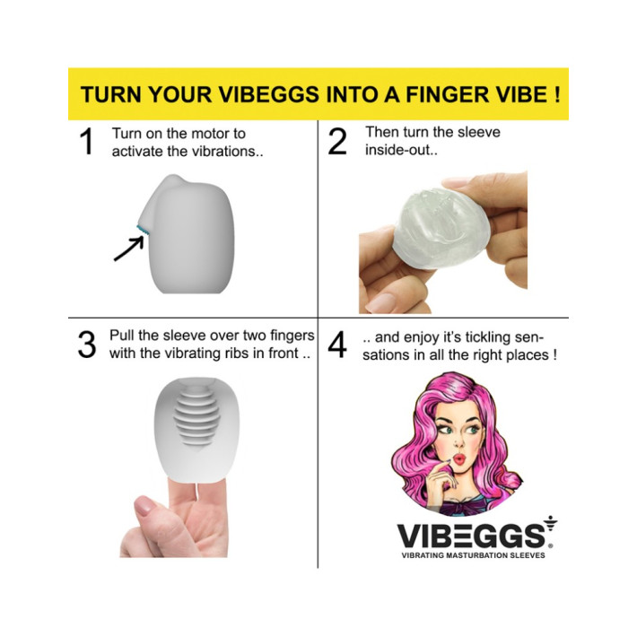Vibeggs - Naughty Nubs - Vibrating Masturbation Sleeve - White 9