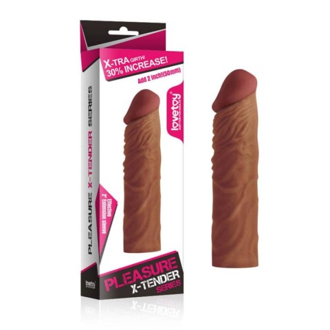 Lovetoy, Extensie/manson Penis Pleasure X-tender, Brun, +5 Cm, pasiune.ro