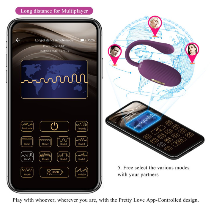 Ou Vibrator Cu Electro-stimulare Doreen, Violet 9