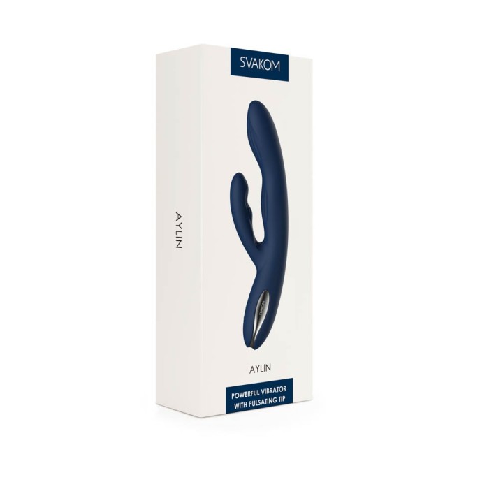 Vibrator Rabbit Aylin, Albastru, 21.5 Cm 5