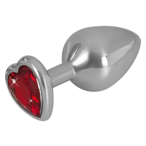 rosu, Dop Anal Cu Bijuterie Diamond Medium, Metalic+rosu, 8 Cm, pasiune.ro