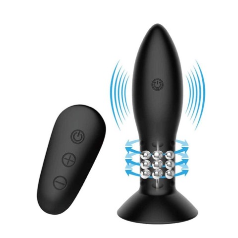 Vibratoare Anale, Dop Anal Cu Vibratii Si Bile Rotative Mr. Play, Negru, 13 Cm, pasiune.ro