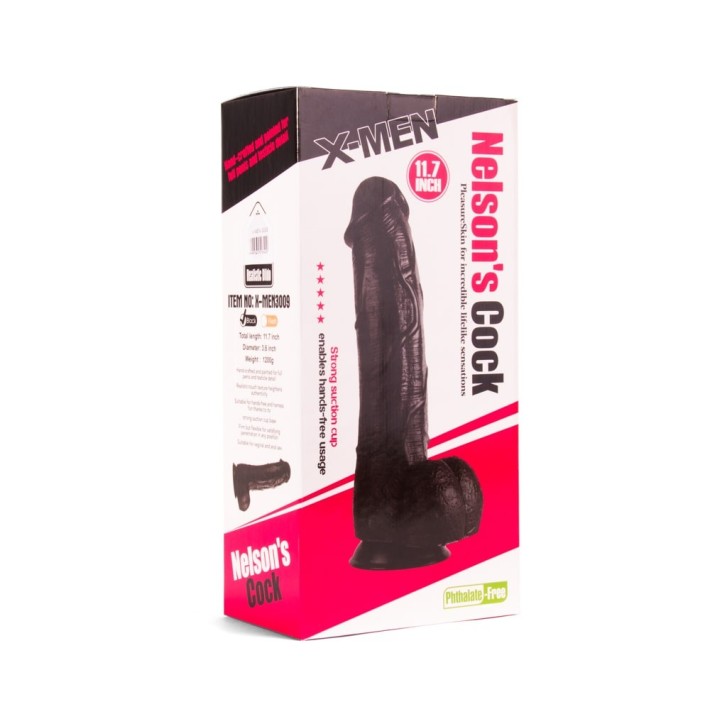 Dildo Clasic Nelsons, Negru, 30 Cm 5