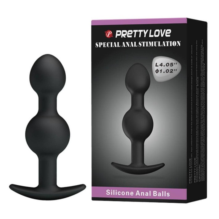 Dop Anal Heavy Balls Silicone Butt Plug 2, Negru, 10 Cm 8