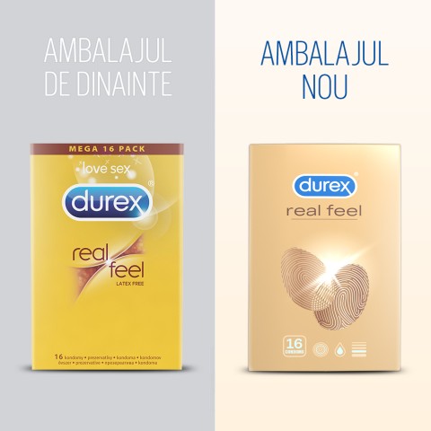 Durex, Prezervative Durex Real Feel 16 Buc, pasiune.ro