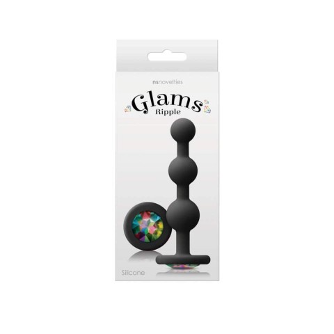 Pagina 8 - Dopuri Anale, Dop Anal  Cu Bijuterie Glams - Ripple Rainbow Gem, Negru, 11 Cm, pasiune.ro