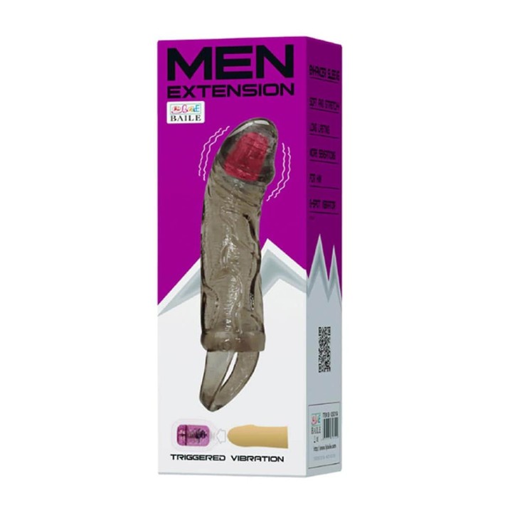 Extensie/manson Penis Cu Vibratii, Fumuriu, 13.5 Cm 3