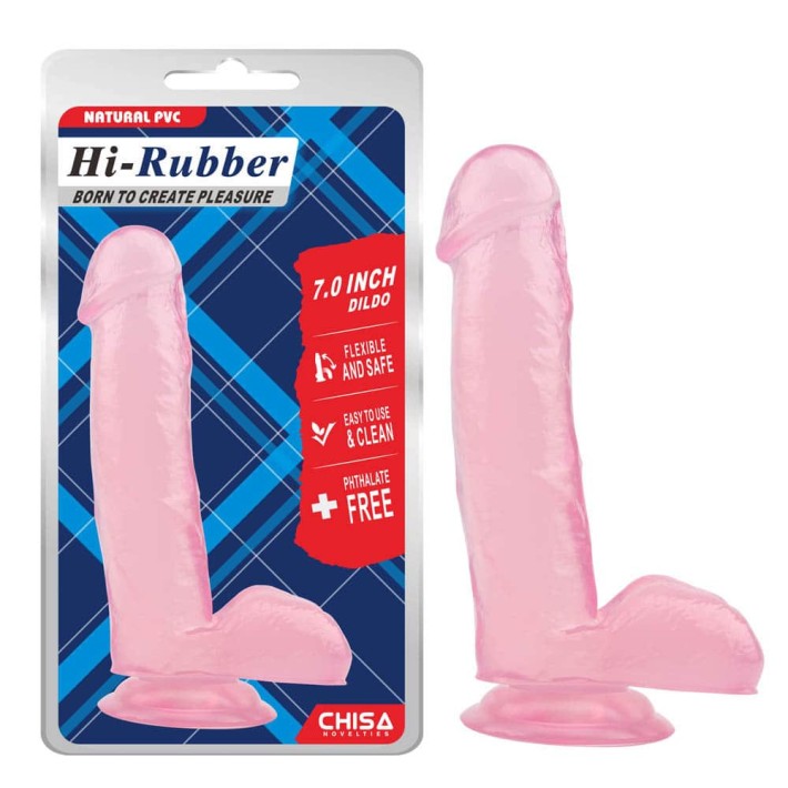 Dildo Clasic Cu Ventuza, Roz, 17.7 Cm 3