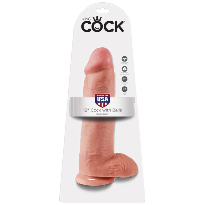 Dildo Clasic Cu Testicule King Cock, Natural, 30 Cm 6