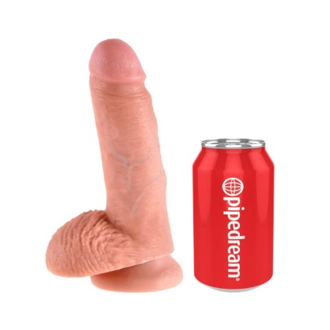 Pipedream - King Cock, Dildo Realistic Cu Testicule King Cock, Natural, 17.8 Cm, pasiune.ro