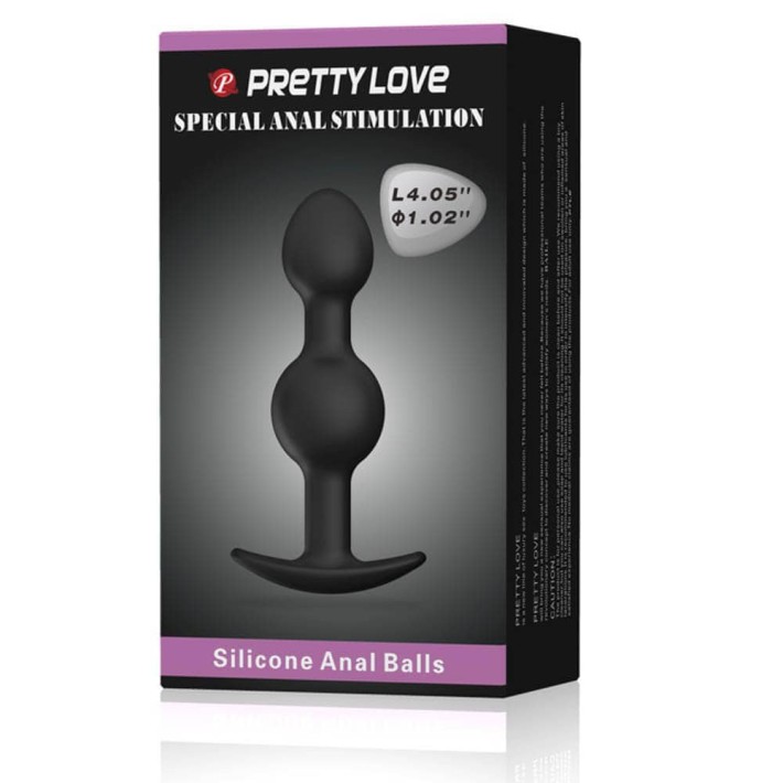 Dop Anal Heavy Balls Silicone Butt Plug 2, Negru, 10 Cm 5