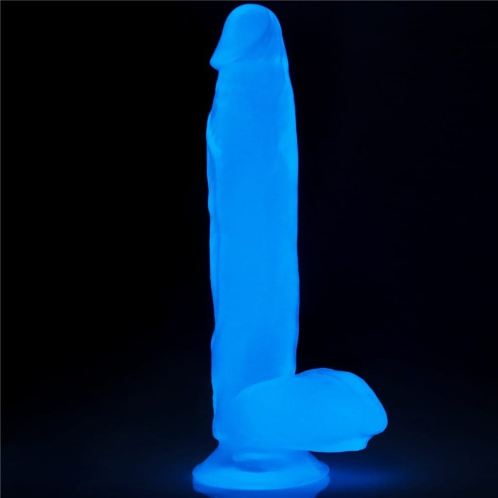 Dildo Clasic Fosforescent Lumino Play, Alb, 25 Cm 3