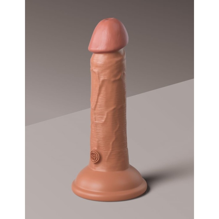 Dildo Clasic Cu Ventuza Dual Density Silicone Cock, Bronz, 15 Cm 3