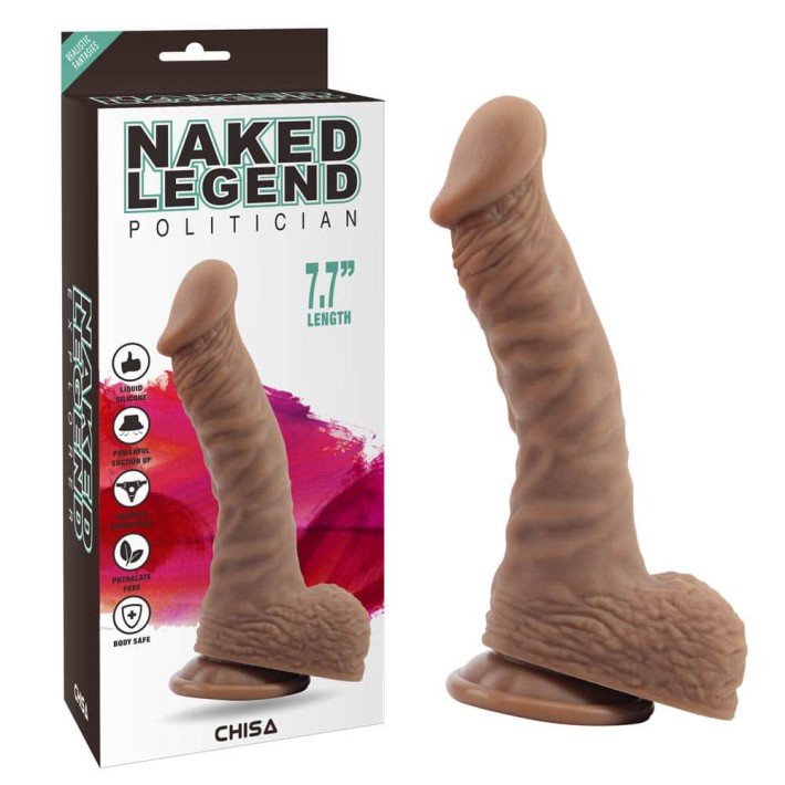 Dildo Realistic Naked Legend Politician, Brun, 19.5 Cm 6
