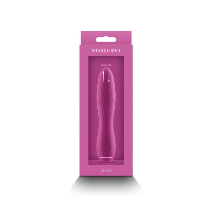 Vibrator Clasic Obsession Clyde, Roz Inchis, 17 Cm 3