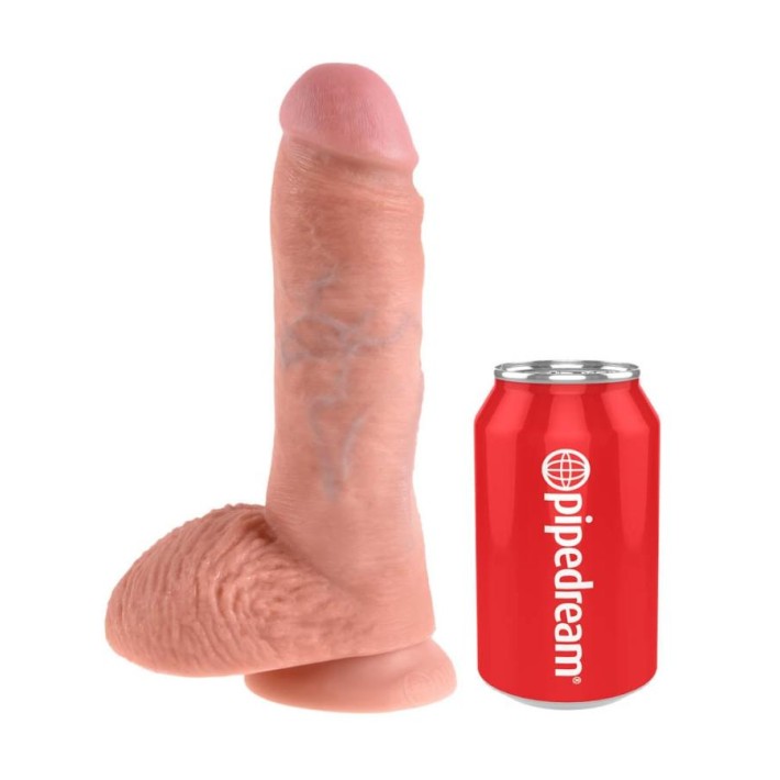 Dildo Realistic Cu Testicule King Cock, Natural, 20 Cm 5