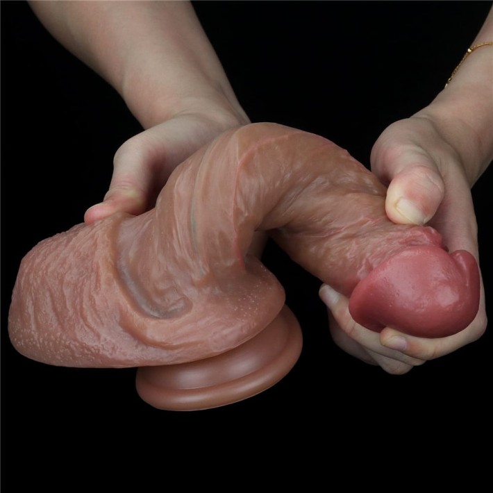 Dildo Clasic Cu Ventuza Dual-layered Silicone Nature Cock, Natural, 19 Cm 5