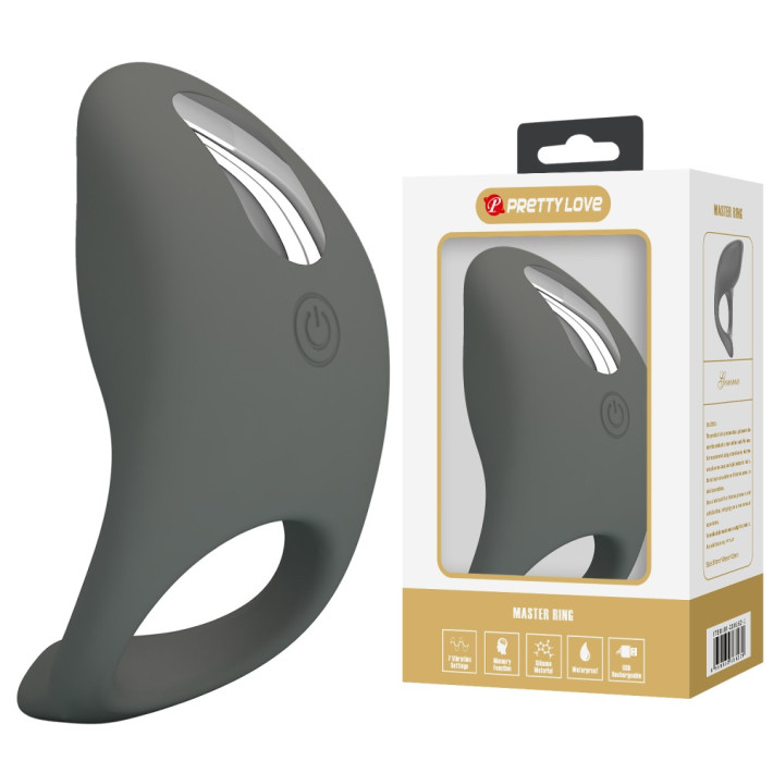 Inel Penis Cu Vibratii Master Ring Ii, Cenusiu 10
