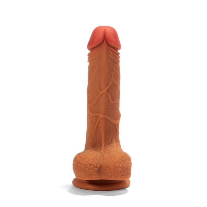 Dildo Realistic Dublu-stratificat, Brun, 21 Cm 6