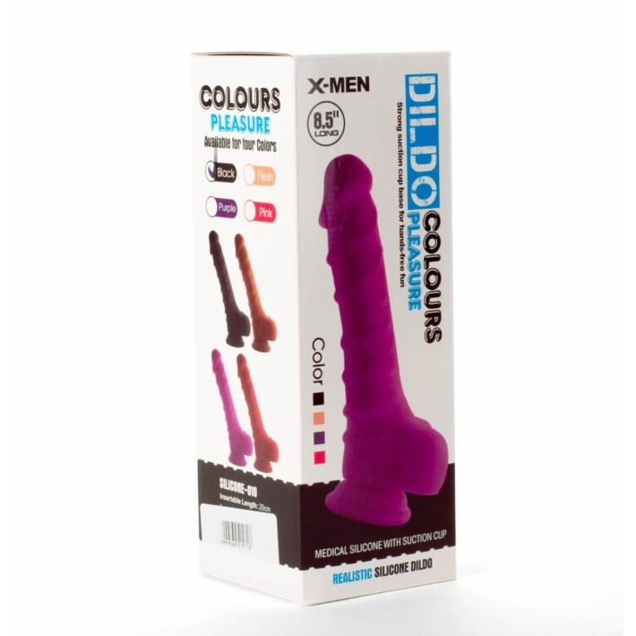 Dildo Realistic Colours Pleasure, Negru, 21.5 Cm 6