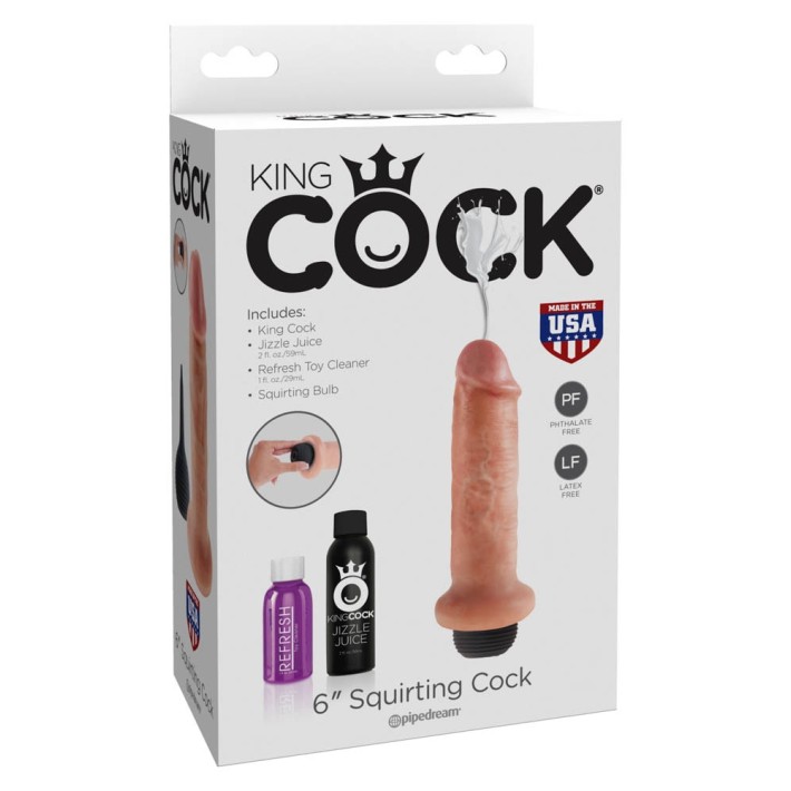 Dildo Clasic Cu Functie Ejaculare King Cock, Natural, 15 Cm 9