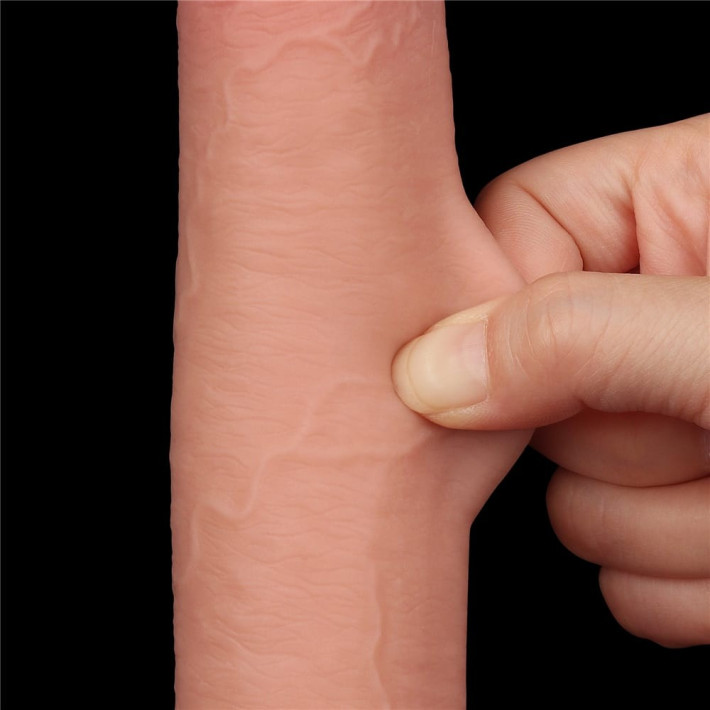 Dildo Realistic Sliding Skin Dual Layer, Natural, 22.5 Cm 10