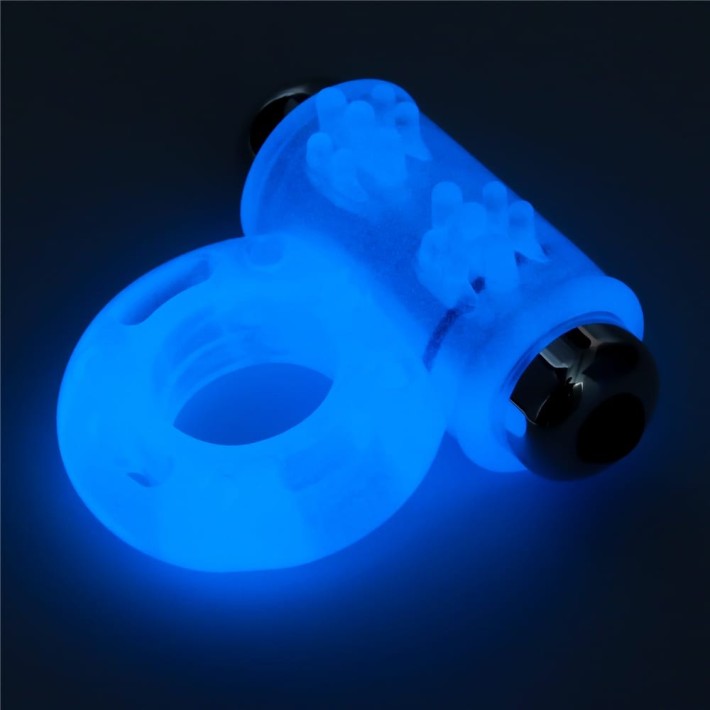 Inel Penis Fosforescent Cu Vibratii Lumino Play Vibrating Penis Ring 1, Albastru 6