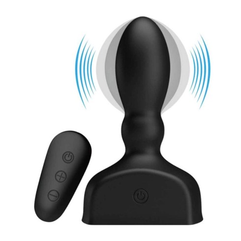 dop, Dop Anal Gonflabil Cu Vibratii Mr. Play, Negru, 11 Cm, pasiune.ro