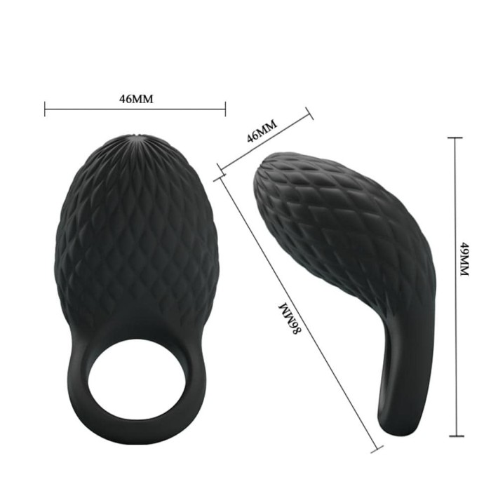 Inel Penis Cu Vibratii Heloise, Negru 3