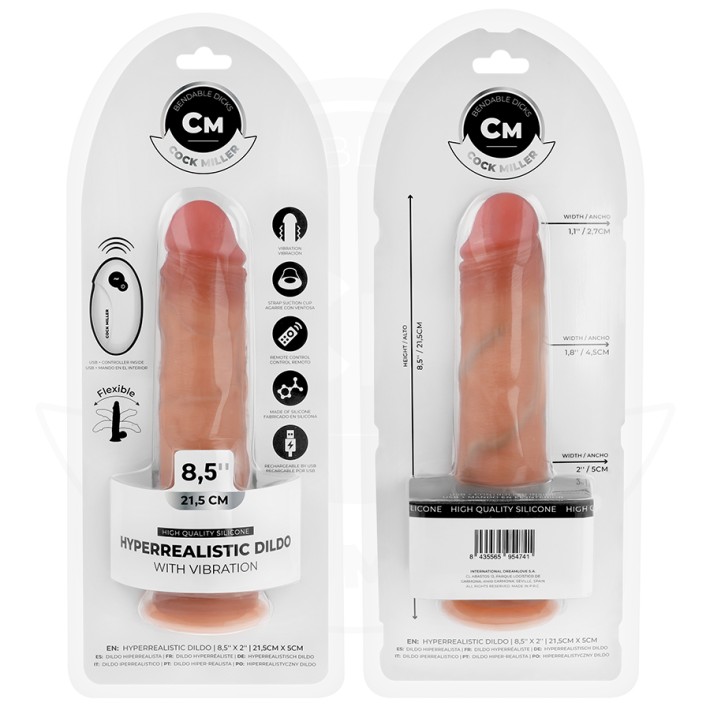 Vibrator Realist Cock Miller Cu Ventuza Si Telecomanda, 21.5 Cm 8