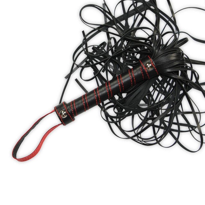 Bici Bondage Fetish Beginners Flogger, Negru+rosu, 45 Cm 4