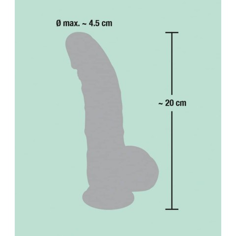 silicone, Dildo Clasic Cu Ventuza, Natural, 20 Cm, pasiune.ro