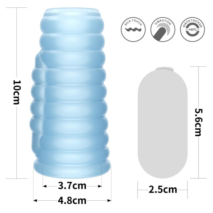 Inel / Manson Penis Cu Vibratii Wave Knights, Albastru 8