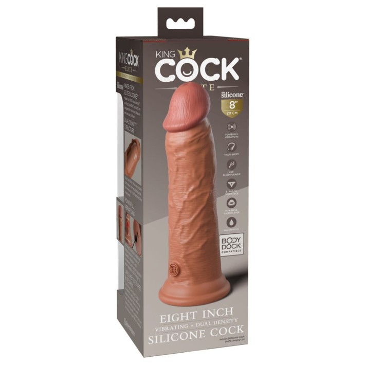 Vibrator Realistic Dual Density Silicone Cock, Bronz, 20 Cm 6