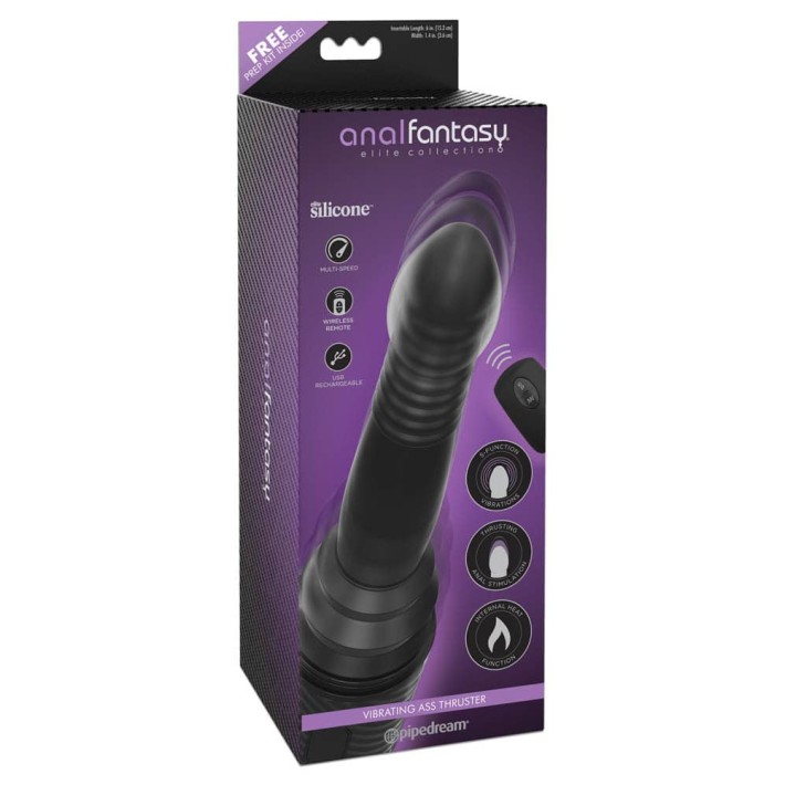 Vibrator Anal Extensibil Ass Thruster, Negru, 30.5 Cm 3